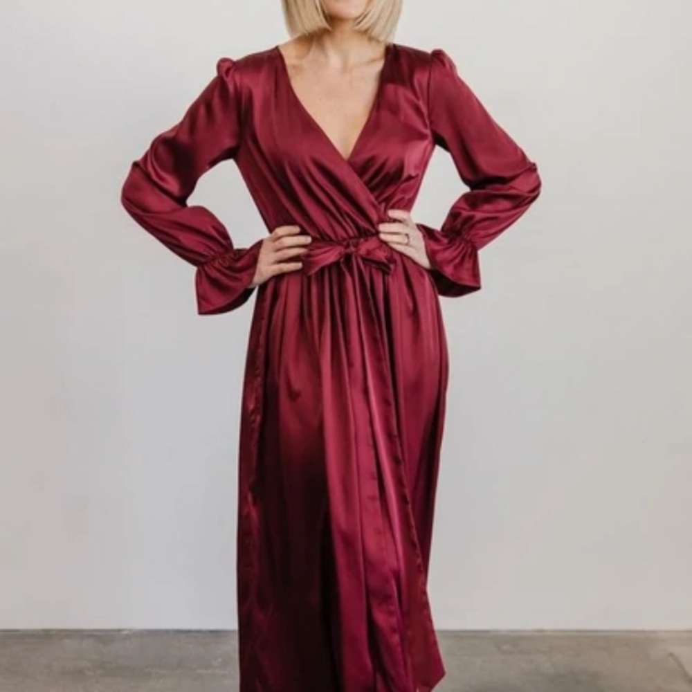 Baltic Born Long Sleeve dress in cranberry